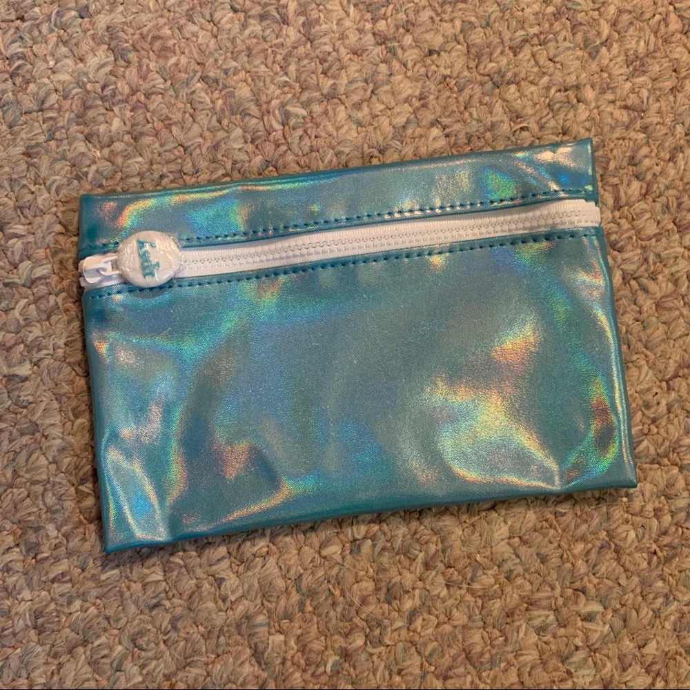Shiny Blue Makeup Bag